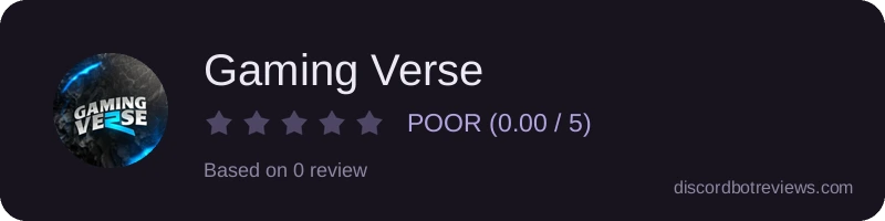 Rating widget preview for Gaming Verse