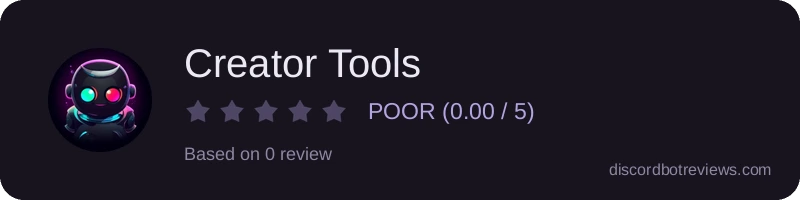 Rating widget preview for Creator Tools