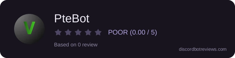 Rating widget preview for PteBot