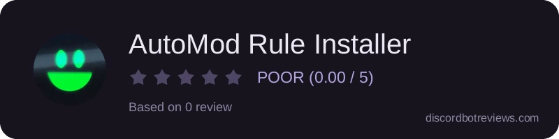 Rating widget preview for AutoMod Rule Installer