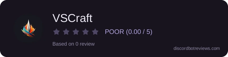 Rating widget preview for VSCraft
