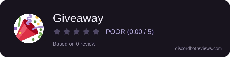 Rating widget preview for Giveaway
