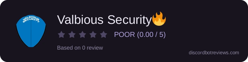 Rating widget preview for Valbious Security🔥