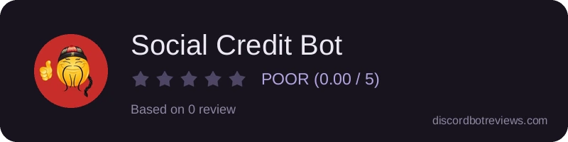 Rating widget preview for Social Credit Bot