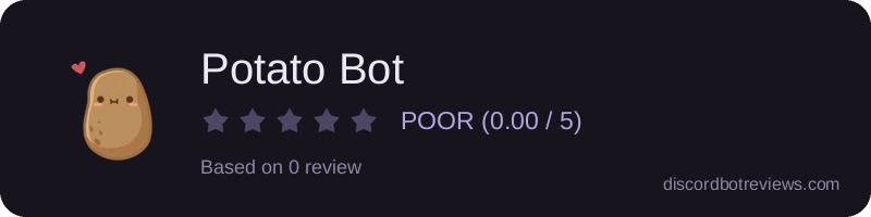 Rating widget preview for Potato Bot