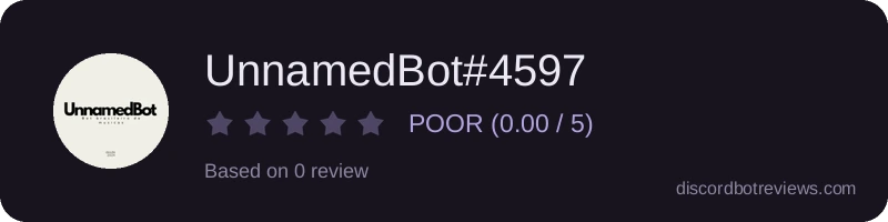 Rating widget preview for UnnamedBot#4597