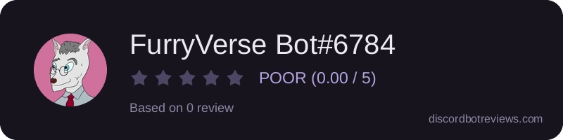 Rating widget preview for FurryVerse Bot#6784