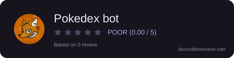 Rating widget preview for Pokedex bot