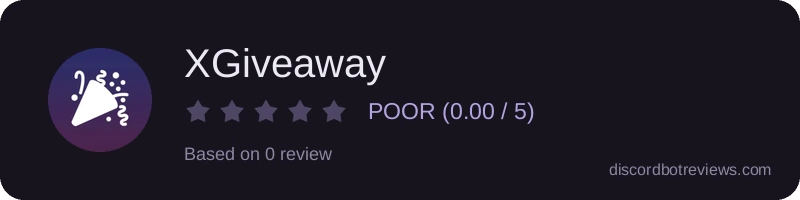 Rating widget preview for XGiveaway