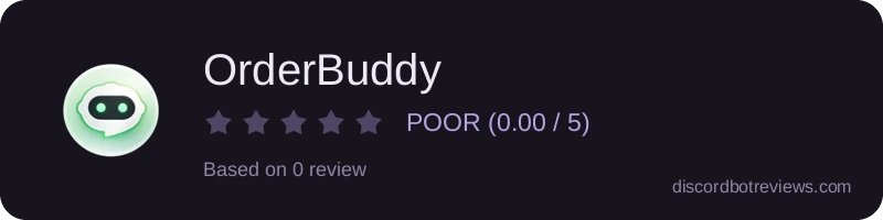 Rating widget preview for OrderBuddy