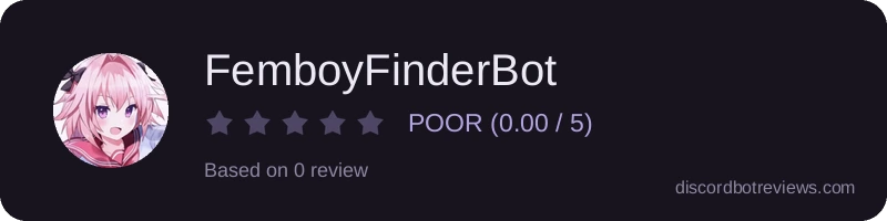 Rating widget preview for FemboyFinderBot