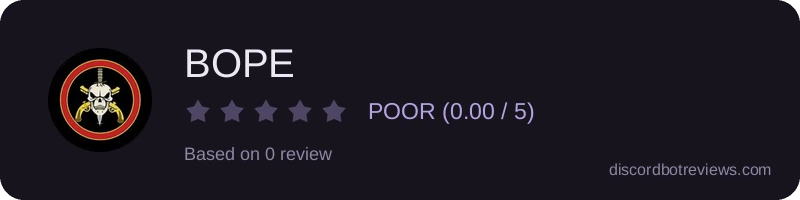 Rating banner for BOPE