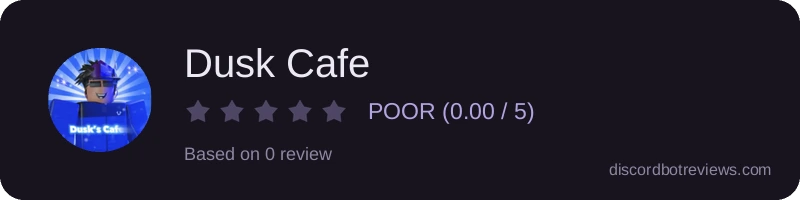 Rating widget preview for Dusk Cafe