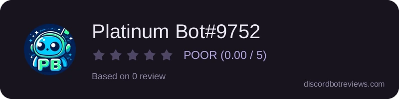 Rating widget preview for Platinum Bot#9752