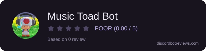 Rating widget preview for Music Toad Bot