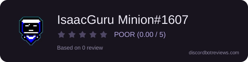 Rating widget preview for IsaacGuru Minion#1607