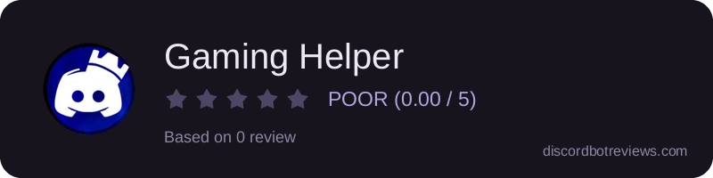 Rating widget preview for Gaming Helper