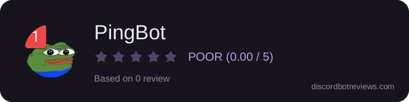 Rating banner for PingBot