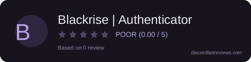 Rating widget preview for Blackrise | Authenticator