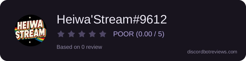 Rating widget preview for Heiwa'Stream#9612