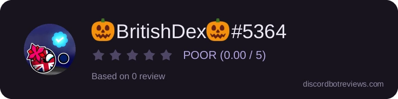Rating widget preview for 🎃BritishDex🎃#5364