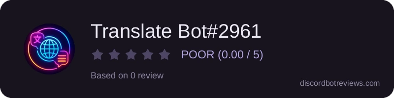 Rating widget preview for Translate Bot#2961