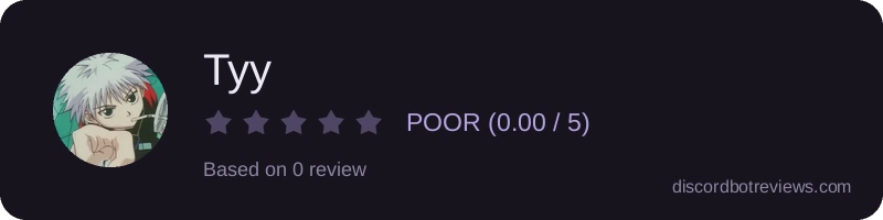 Rating widget preview for Tyy