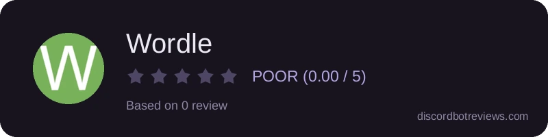 Rating widget preview for Wordle