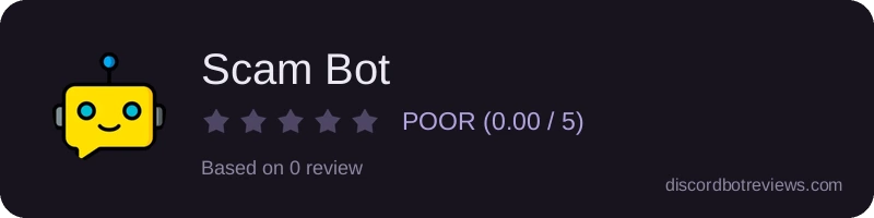 Rating widget preview for Scam Bot