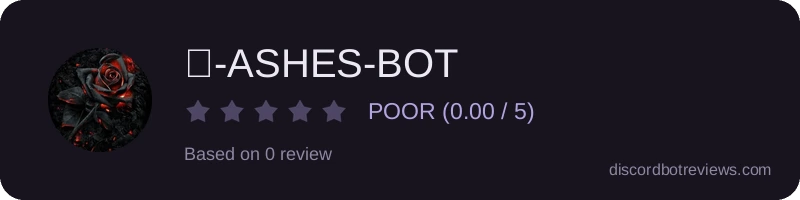 Rating widget preview for 🥀-ASHES-BOT