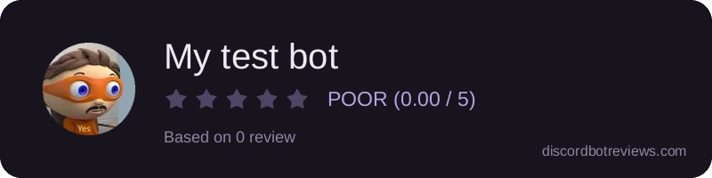 Rating banner for My test bot