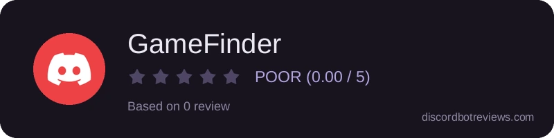 Rating widget preview for GameFinder