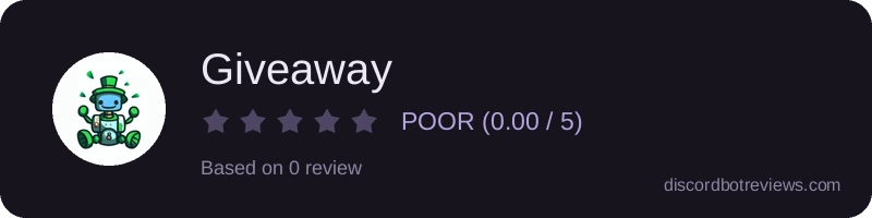 Rating widget preview for Giveaway