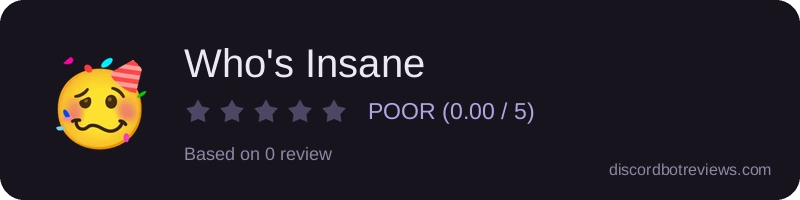 Rating widget preview for Who's Insane