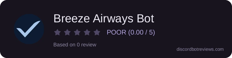 Rating widget preview for Breeze Airways Bot