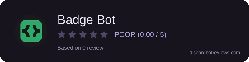 Rating widget preview for Badge Bot