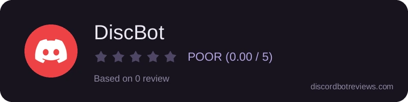 Rating widget preview for DiscBot
