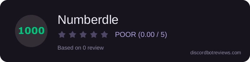 Rating widget preview for Numberdle