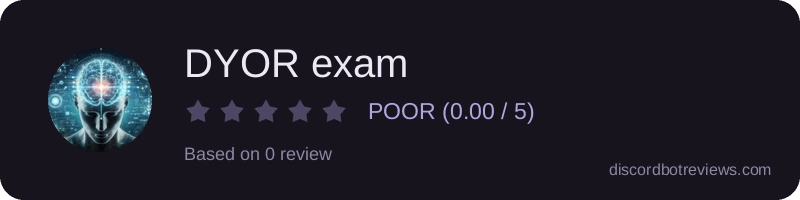 Rating widget preview for DYOR exam