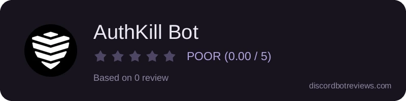 Rating widget preview for AuthKill Bot