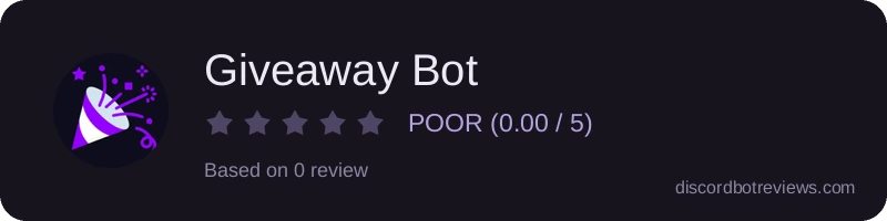 Rating widget preview for Giveaway Bot