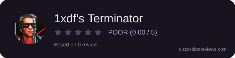 Rating widget preview for 1xdf's Terminator