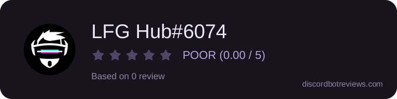 Rating banner for LFG Hub#6074