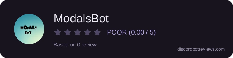Rating widget preview for ModalsBot