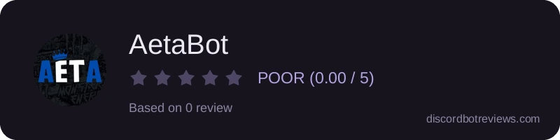 Rating widget preview for AetaBot