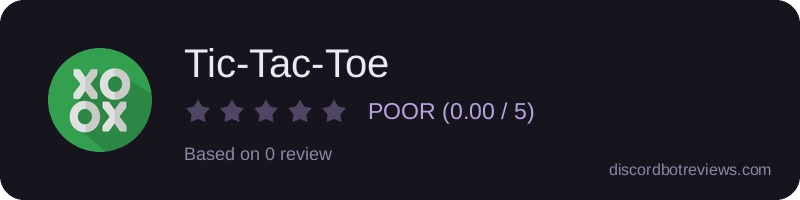 Rating widget preview for Tic-Tac-Toe