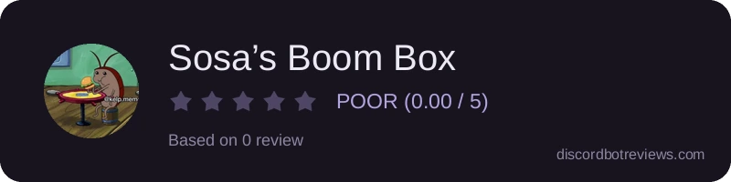 Rating widget preview for Sosa’s Boom Box