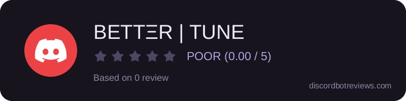 Rating widget preview for BETTΞR | TUNE