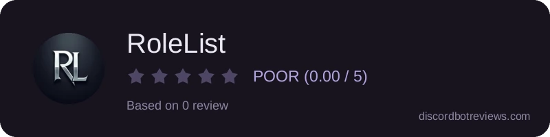 Rating widget preview for RoleList