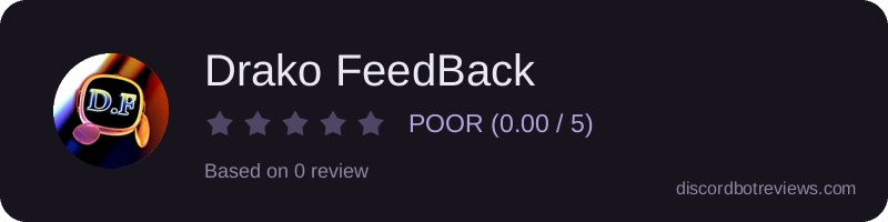 Rating widget preview for Drako FeedBack